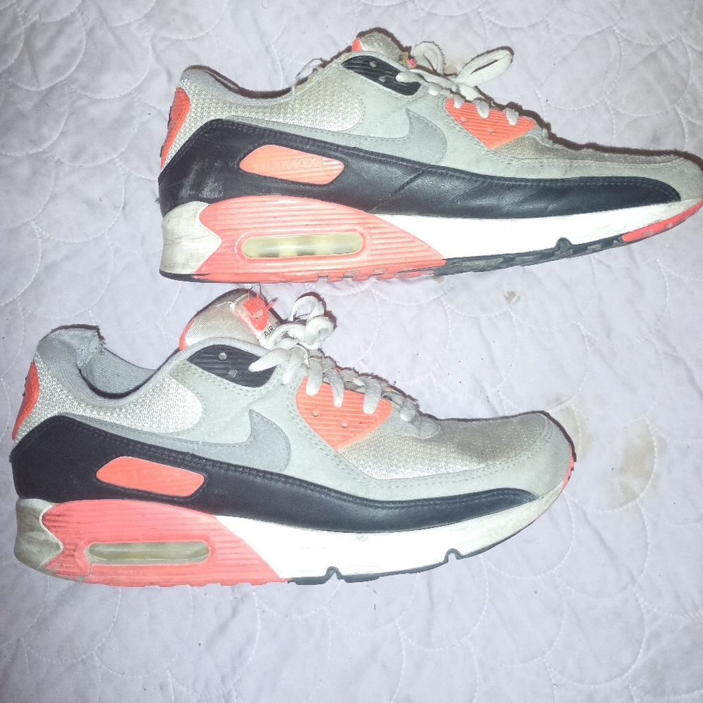 Nike Air Max 90 "Infrared" 2020 Mens Sneakers White/Gray/Red